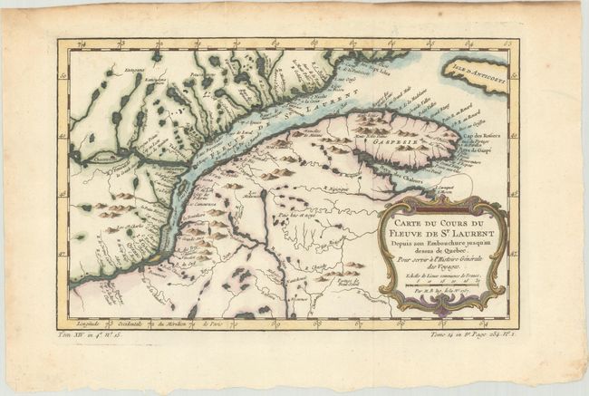 Carte du Cours du Fleuve de St. Laurent Depuis son Embouchure Jusqu'au Dessus de Quebec. Pour Servir a l'Histoire Generale des Voyages