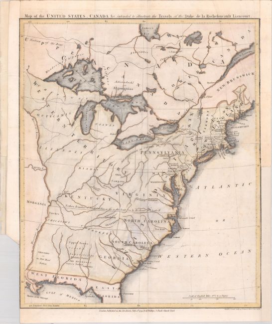 Map of the United States, Canada &c. Intended to Illustrate the Travels of the Duke de la Rochefoucault Liancourt