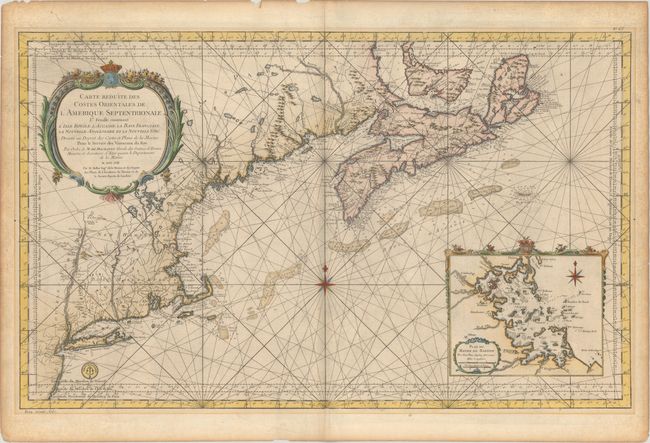 Carte Reduite des Costes Orientales de l'Amerique Septentrionale 1re Feuille Contenant l'Isle Royale, l'Accadie, la Baye Francoise, la Nouvelle Angleterre et la Nouvelle Yorc...