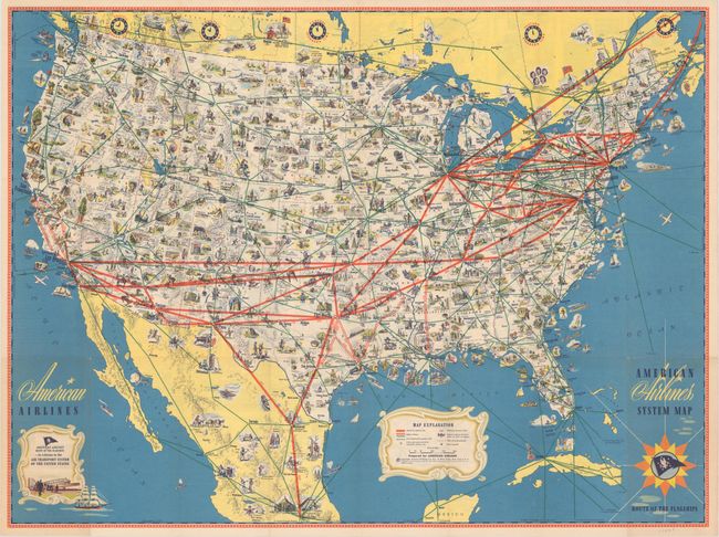 American Airlines System Map - Route of the Flagships