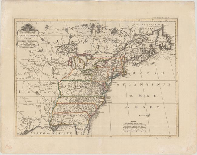 Carte Generale des Treize Etats Unis, de l'Amerique Septentrionale / Kaart van de Dertien Verenigde Staaten, in Noord Amerika