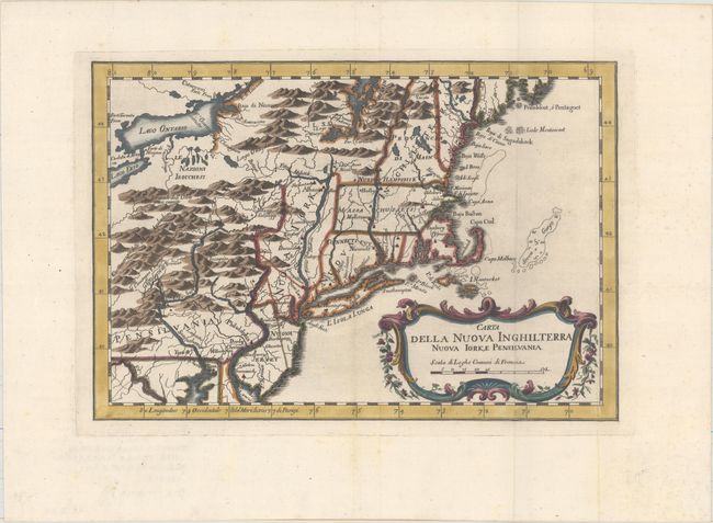 Carta della Nuova Inghilterra Nuova Iork, e Pensilvania