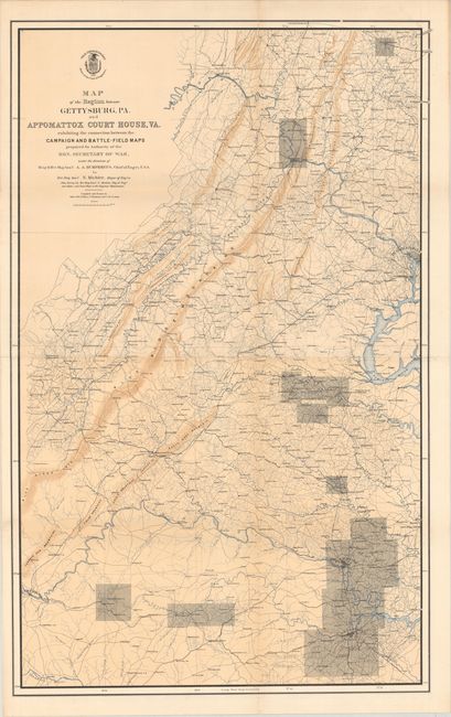 Map of the Region Between Gettysburg, PA. and Appomattox Court House, VA.
