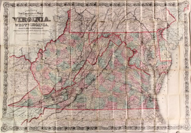 Colton's New Topographical Map of the States of Virginia, West Virginia, Maryland & Delaware and Portions of Other Adjoining States