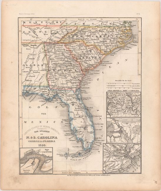 (United States of North America) Die Staaten von N. & S. Carolina Georgia & Florida