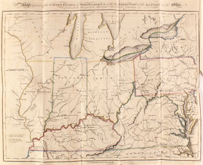 Map of Part of the United States of North America, with the Territory of the Illinois on the Ohio, Particularly Designed to Illustrate Birkbeck's Journey [bound in] Notes on a Journey in America...
