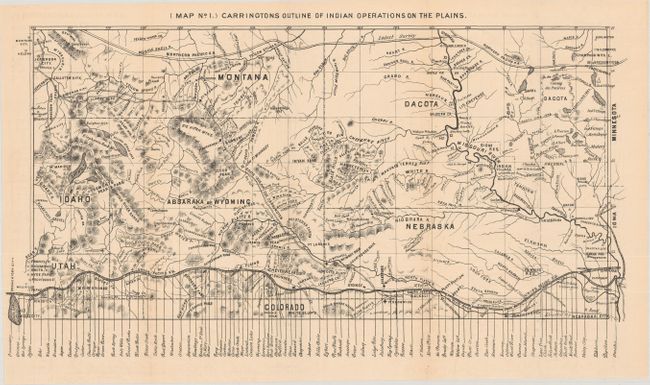(Map No. 1.) Carringtons Outline of Indian Operations on the Plains [in set with] (Map No. II.) Carringtons Outline of Indian Operations on the Plains
