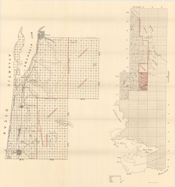 [Map of the Area Between Miami and Fort Lauderdale] [and] [The Everglades]