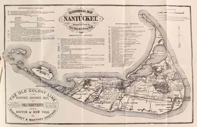 Historical Map of Nantucket... [with two additional folding maps] [bound in] Tourists' Guide to Down the Harbor...