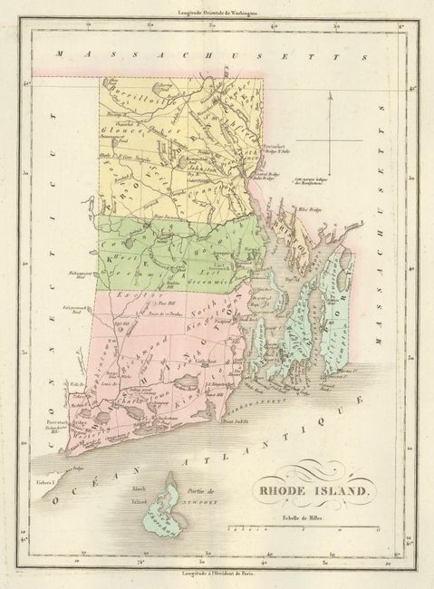 Carte Geographique, Statistique et Historique du Rhode-Island