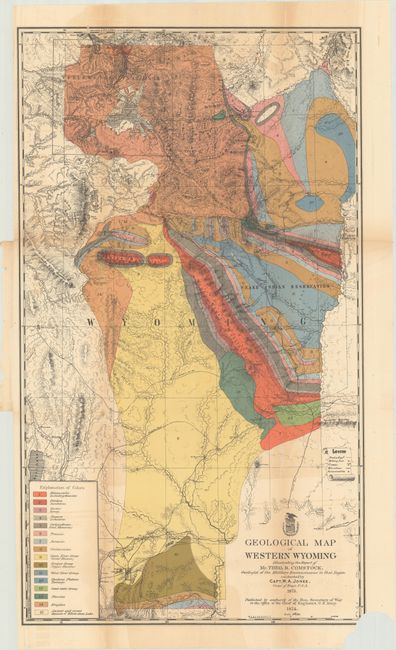 Geological Map of Western Wyoming Illustrating the Report of Mr. Theo. B. Comstock... [and] Map of a Military Reconnoissance, in North Western Wyoming