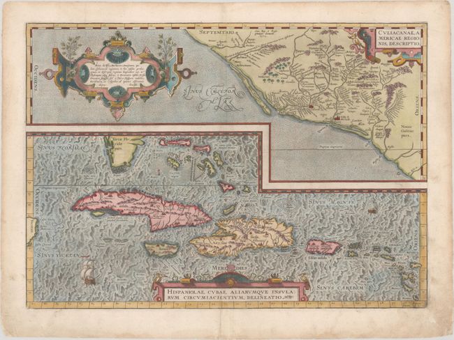 Culiacanae, Americae Regionis, Descriptio [on sheet with] Hispaniolae, Cubae, Aliarumque Insularum Circumiacientium, Delineatio