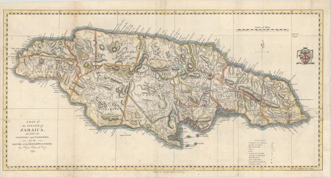 A Map of the Island of Jamaica, Divided Into Counties and Parishes, for the History of the British West Indies