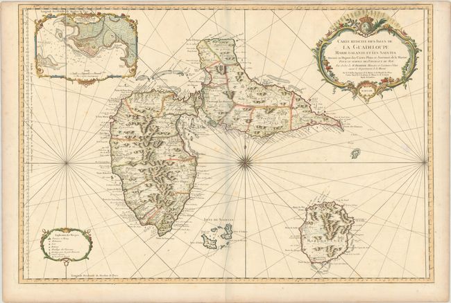 Carte Reduite des Isles de la Guadeloupe Marie Galante et les Saintes Dressee au Depost des Cartes Plans et Journaux de la Marine...