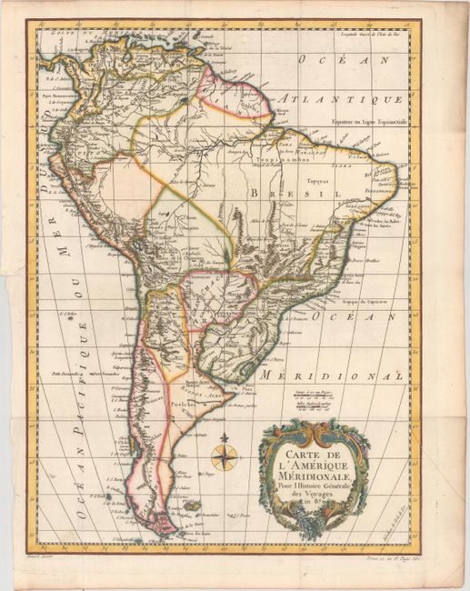Carte de l'Amerique Meridionale, pour l Histoire Generale des Voyages in 80