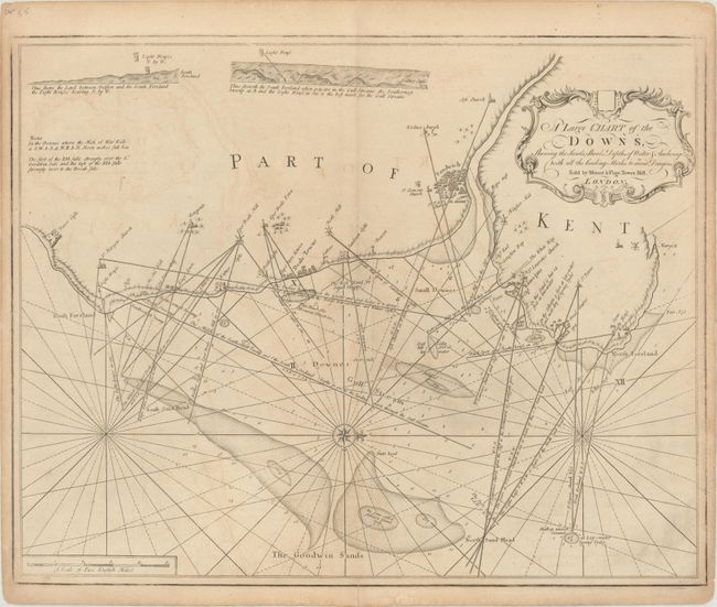 A Large Chart of the Downs, Shewing the Sands, Shoals, Depths of Water & Anchorage, with All the Leading Marks to Avoid Dangers