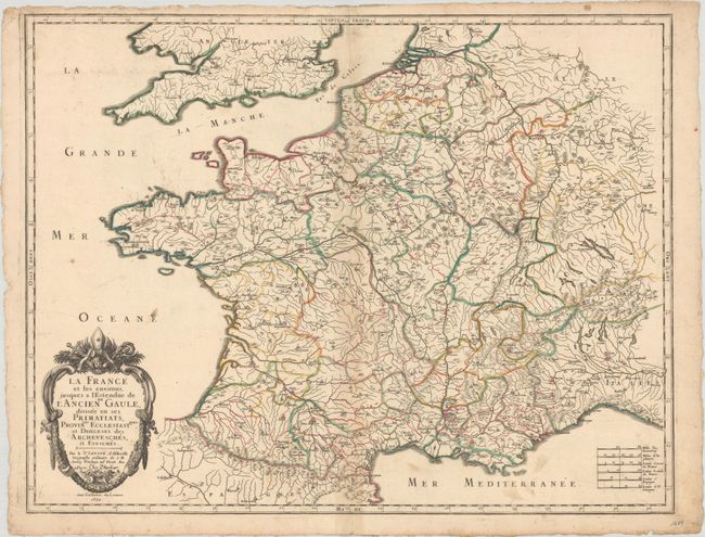 La France et les Environs, Jusques a l'Estendue de l'Ancien Gaule, Divisee en ses Primatiats, Provinces Ecclesiastques, et Dioeceses des Archevesches, et Evesches