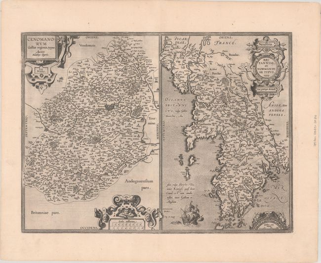 Cenomanorum Galliae Regionis, Typus - La Mans [on sheet with] Neustria - Britanniae, et Normandiae Typus
