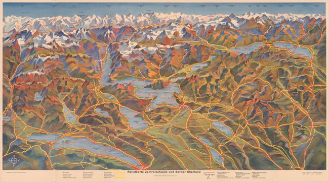 Reliefkarte Zentralschweiz und Berner Oberland