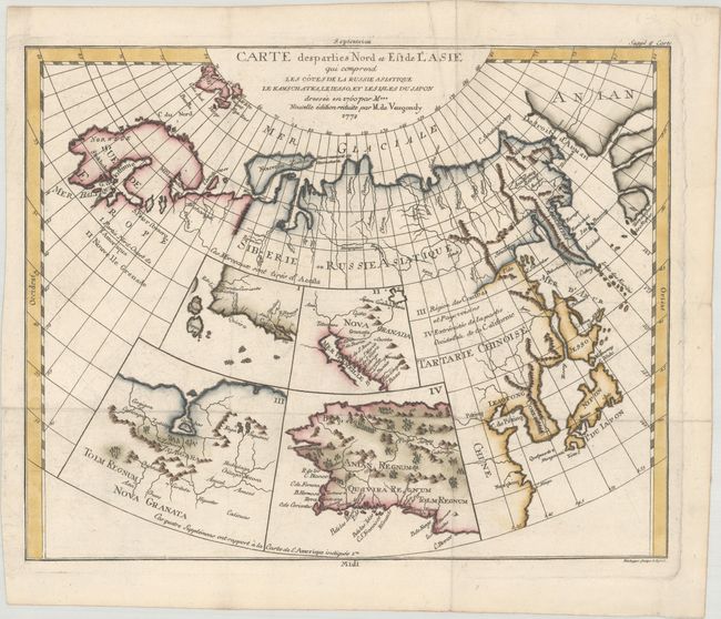 Carte des Parties Nord et Est de l'Asie qui Comprend les Cotes de la Russie Asiatique le Kamschatka, le Iesso, et les Isles du Japon...