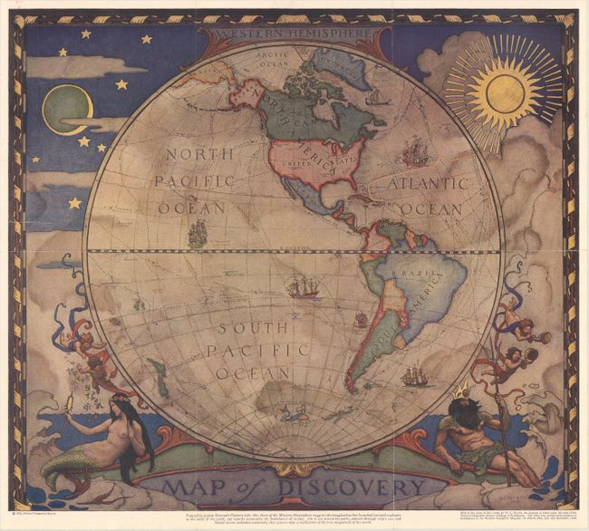 Western Hemisphere - Map of Discovery [and] Eastern Hemisphere - Map of Discovery