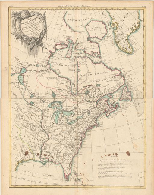 Partie de l'Amerique Septentrionale, qui Comprend le Canada, la Louisiane, le Labrador, le Groenland, la Nouvelle Angleterre, la Floride &c