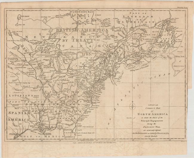 A New and Correct Map of North America in Which the Places of the Principal Engagements During the Present War, Are Accurately Inserted...