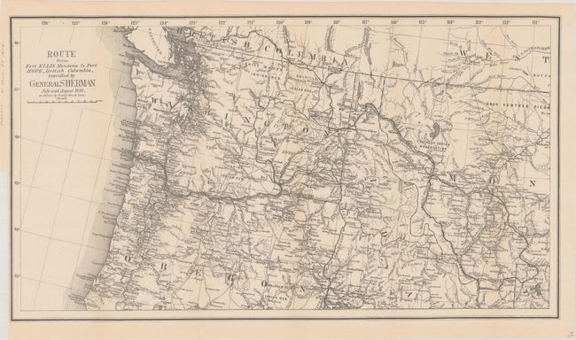 Route from Fort Ellis Montana to Fort Hope, British Columbia, Travelled by General Sherman July and August 1883, as Shown by Heavy Black Line