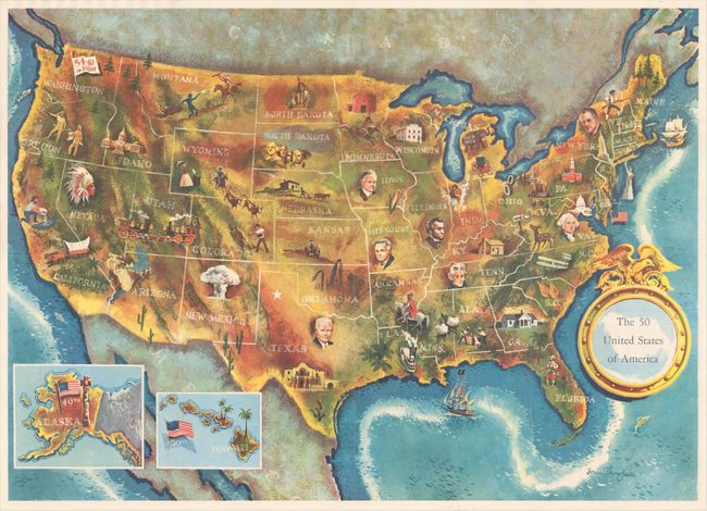 The 50 United States of America [and] 1960 Presidential Election Map and Tally Sheet