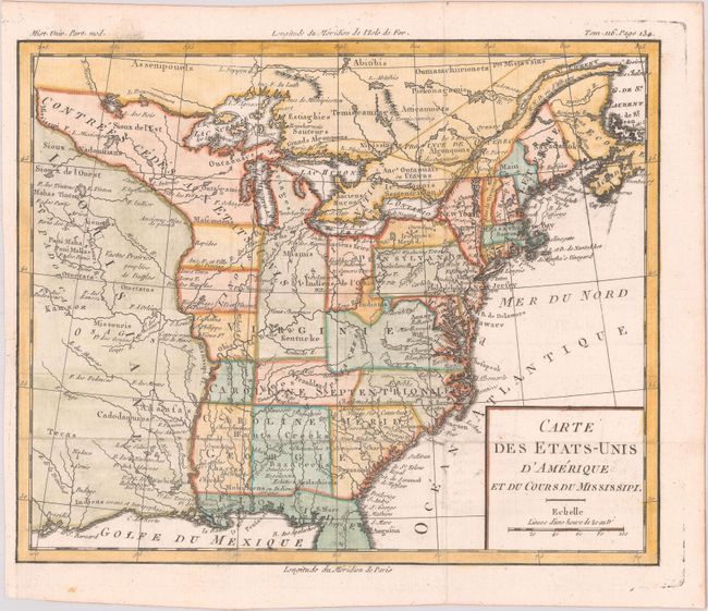 Carte des Etats-Unis d'Amerique et du Cours du Mississipi