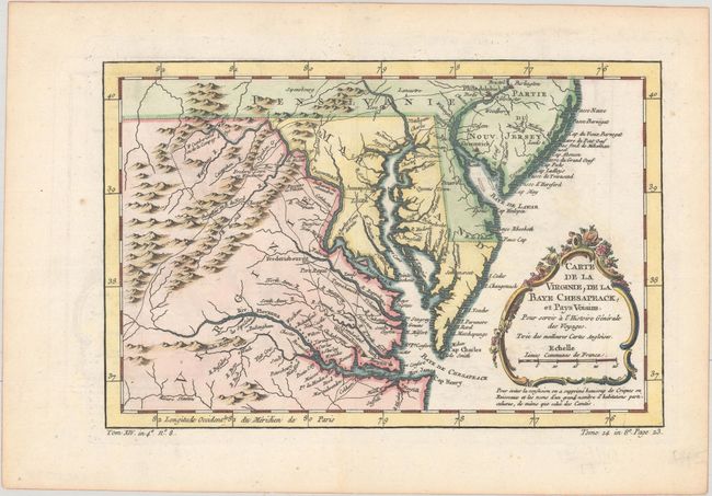 Carte de la Virginie, de la Baye Chesapeack, et Pays Voisins. Pour Servir a l'Histoire Generale des Voyages