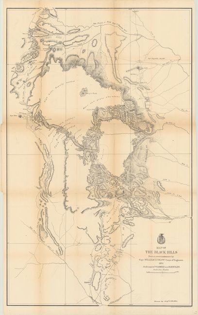 Map of the Black Hills from a Reconnaissance by Capt. William Ludlow Corps of Engineers