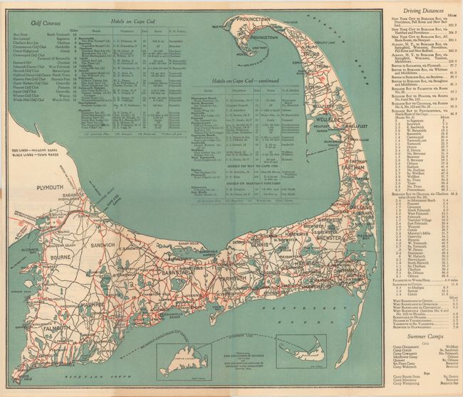 Welcome to Cape Cod - Road Map and Directory [and] New Sportsmans Maps of Cape Cod Lakes & Ponds and Roads Leading Thereto