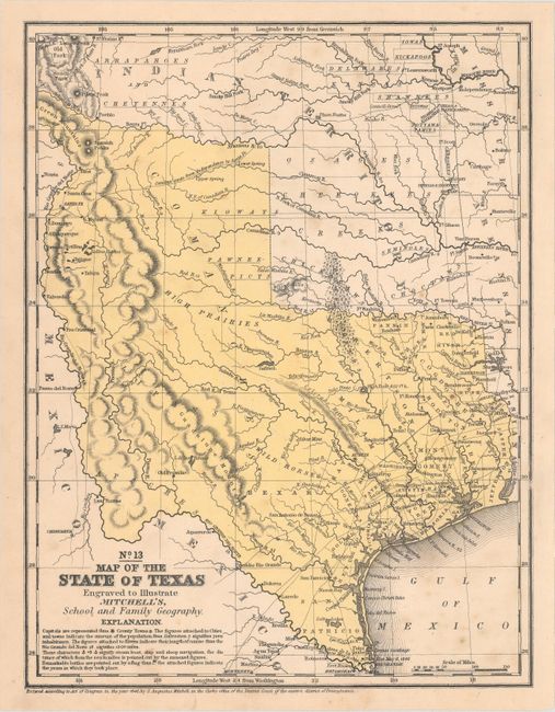 No. 13 Map of the State of Texas Engraved to Illustrate Mitchell's, School and Family Geography