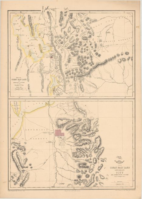 Map of the Great Salt Lake and Adjacent Country in the Territory of Utah [on sheet with] The Great Salt Lake (Mormon) City and Surrounding Country...