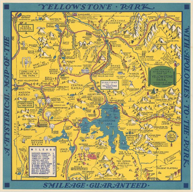 The Famous Hysterical Map of Yellowstone Park Including a Few Minor? Changes