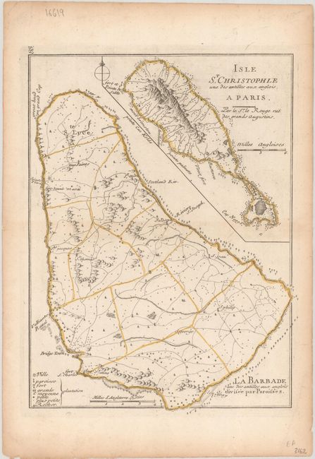 Isle St. Christophle une des Antilles aux Anglois [on sheet with] La Barbade une des Antilles aux Anglois Divisee par Paroises