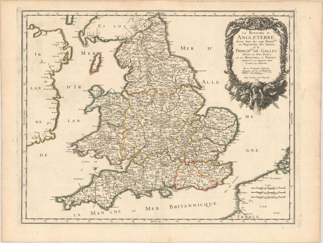 Le Royaume d'Angleterre, Divise dans les Sept Royaumes ou Heptarchie des Saxons; et la Principte de Galles...
