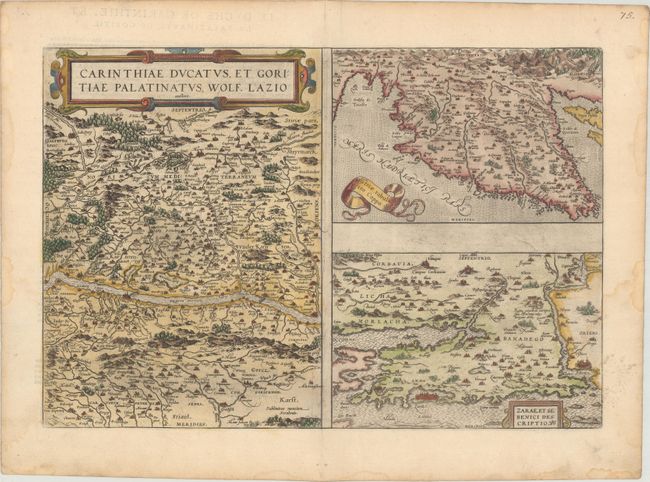 Carinthiae Ducatus, et Goritiae Palatinatus, Wolf. Lazio Auctore [on sheet with] Histriae Tabula a Petro Coppo Descr. [and] Zarae, et Sebenici Descriptio