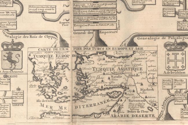 Carte Genealogique de la Suite des Empereurs d'Orient de Trebisonde d'Andrinople et Ottomans Comme Aussi des Rois de Ierusalem, de Cypre et d Armenie, et Leurs Alliances