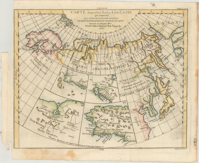Carte des Parties Nord, et Est de l'Asie qui Comprend les Cotes de la Russie Asiatique le Kamschatka, le Iesso, et les Isles du Japon...