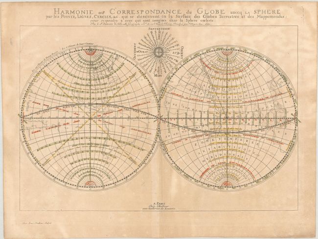 Harmonie ou Correspondance du Globe auecq la Sphere par les Points, Lignes, Cercles, &c...