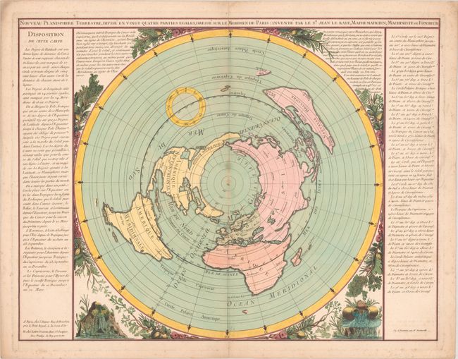 Nouveau Planisphere Terrestre, Divise en Vingt Quatre Parties Egales, Dresse sur le Meridien de Paris