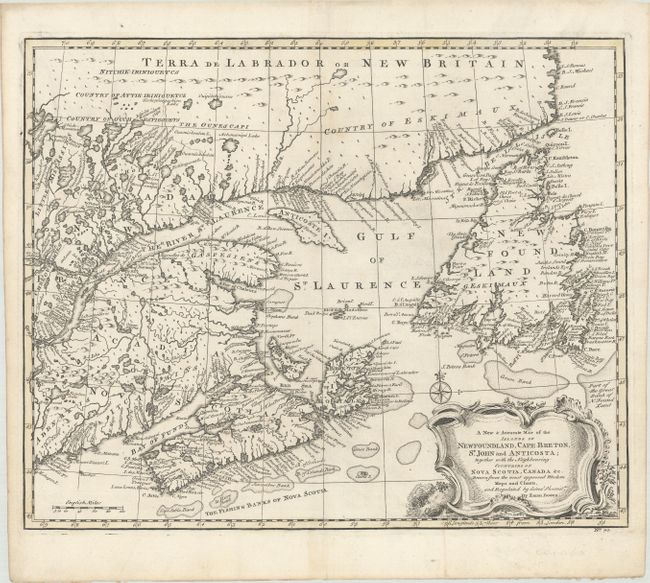 A New & Accurate Map of the Islands of Newfoundland, Cape Breton, St. John and Anticosta; Together with the Neighbouring Countries of Nova Scotia, Canada, &c...