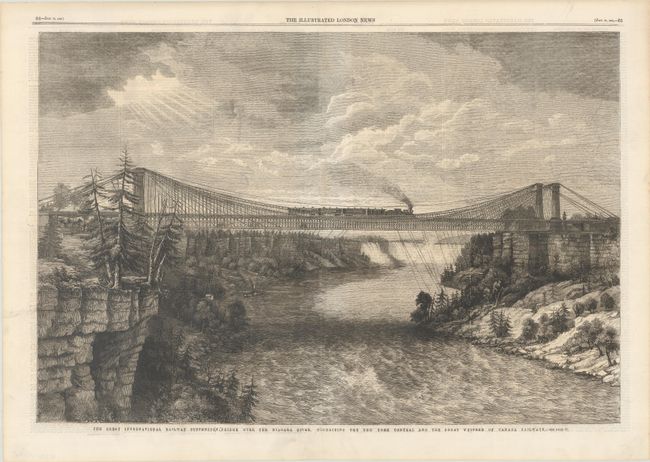 The Great International Railway Suspension Bridge Over the Niagara River, Connecting the New York Central and the Great Western of Canada Railways