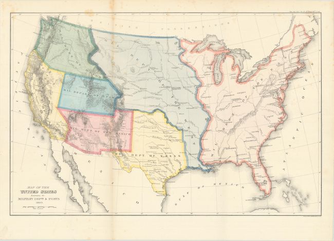 Map of the United States Exhibiting the Military Depts. & Posts