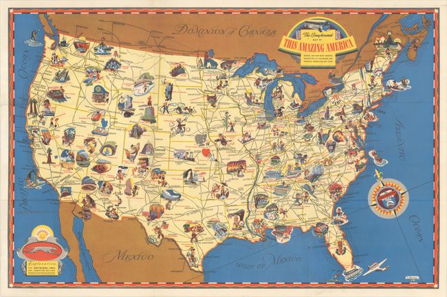 The Greyhound Map of This Amazing America... [and] American Airlines System Map