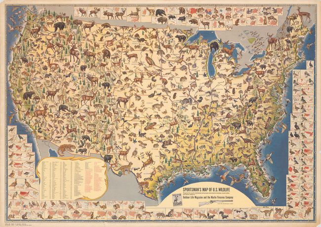 Sportsman's Map of U.S. Wildlife