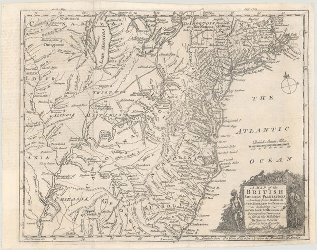 A Map of the British American Plantations, Extending from Boston in New England to Georgia; Including All the Back Settlements in the Respective Provinces...