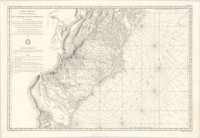 Carte Reduite des Cotes Orientales de l'Amerique Septentrionale Contenant Partie du Nouveau Jersey, la Pen-sylvanie, le Mary-land, la Virginie, la Caroline Septentrionale, la Caroline Meridionale et la Georgie...